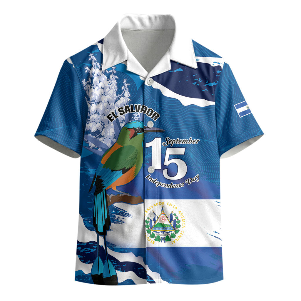 Personalized El Salvador Turquoise Browed Motmot Kid Hawaiian Shirt Happy Independence Day