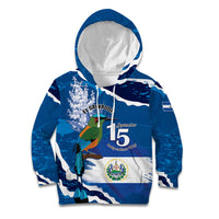 Personalized El Salvador Turquoise Browed Motmot Kid Hoodie Happy Independence Day