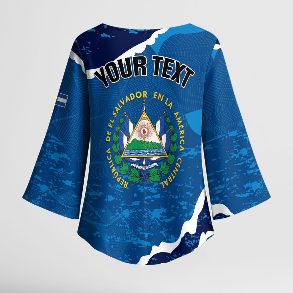 Personalized El Salvador Turquoise Browed Motmot Kimono Sleeve Blouse Happy Independence Day