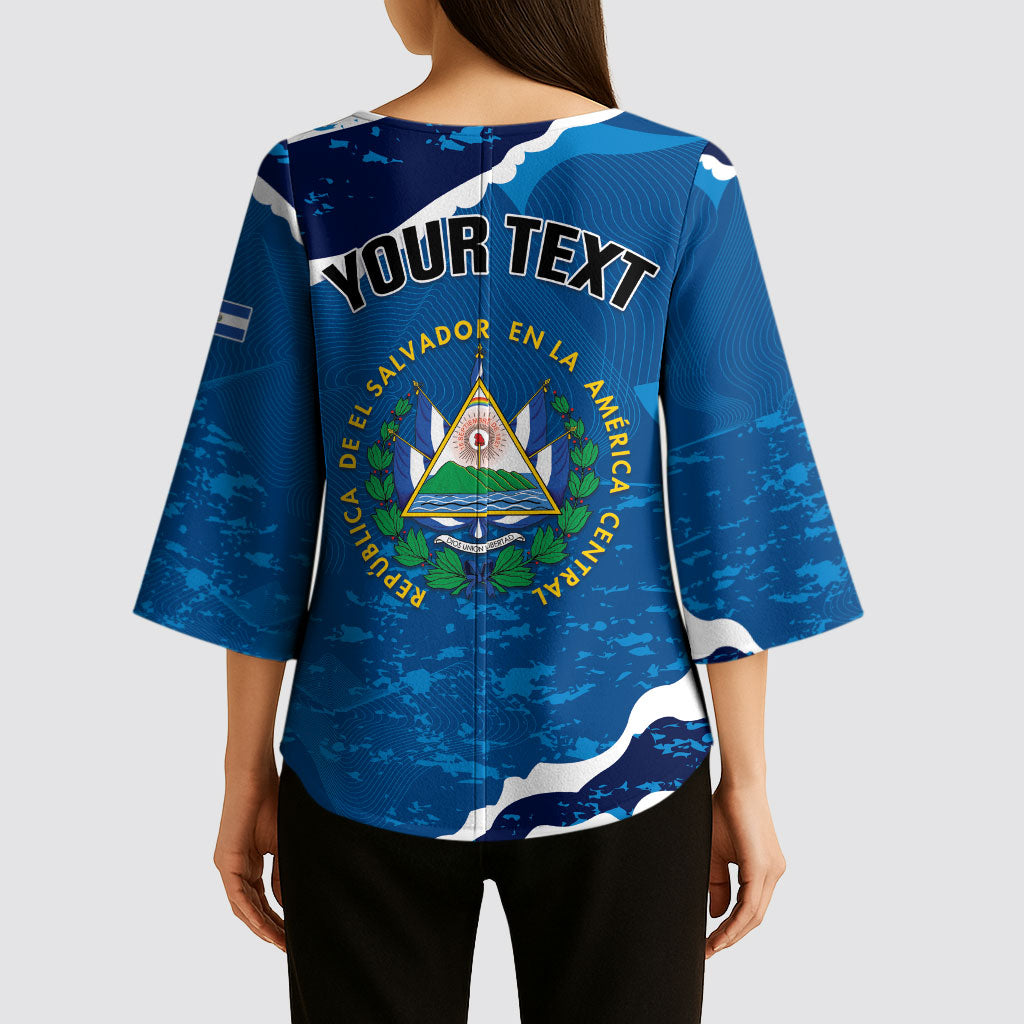 Personalized El Salvador Turquoise Browed Motmot Kimono Sleeve Blouse Happy Independence Day