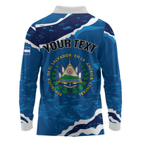 Personalized El Salvador Turquoise Browed Motmot Long Sleeve Polo Shirt Happy Independence Day