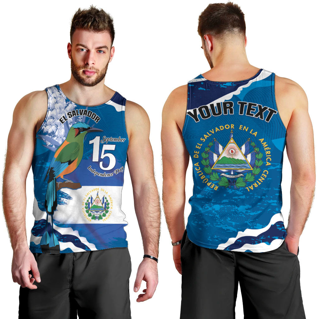 Personalized El Salvador Turquoise Browed Motmot Men Tank Top Happy Independence Day