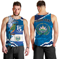 Personalized El Salvador Turquoise Browed Motmot Men Tank Top Happy Independence Day