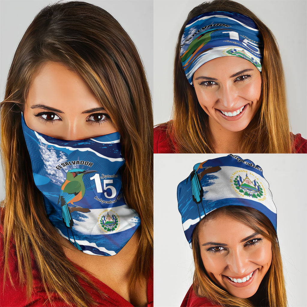 El Salvador Turquoise Browed Motmot Neck Gaiter Happy Independence Day