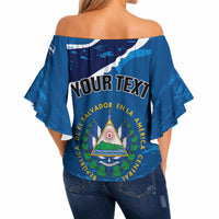 Personalized El Salvador Turquoise Browed Motmot Off Shoulder Wrap Waist Top Happy Independence Day