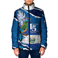 Personalized El Salvador Turquoise Browed Motmot Padded Jacket Happy Independence Day