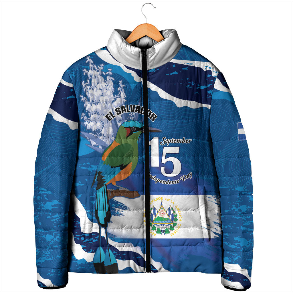 Personalized El Salvador Turquoise Browed Motmot Padded Jacket Happy Independence Day