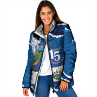Personalized El Salvador Turquoise Browed Motmot Padded Jacket Happy Independence Day