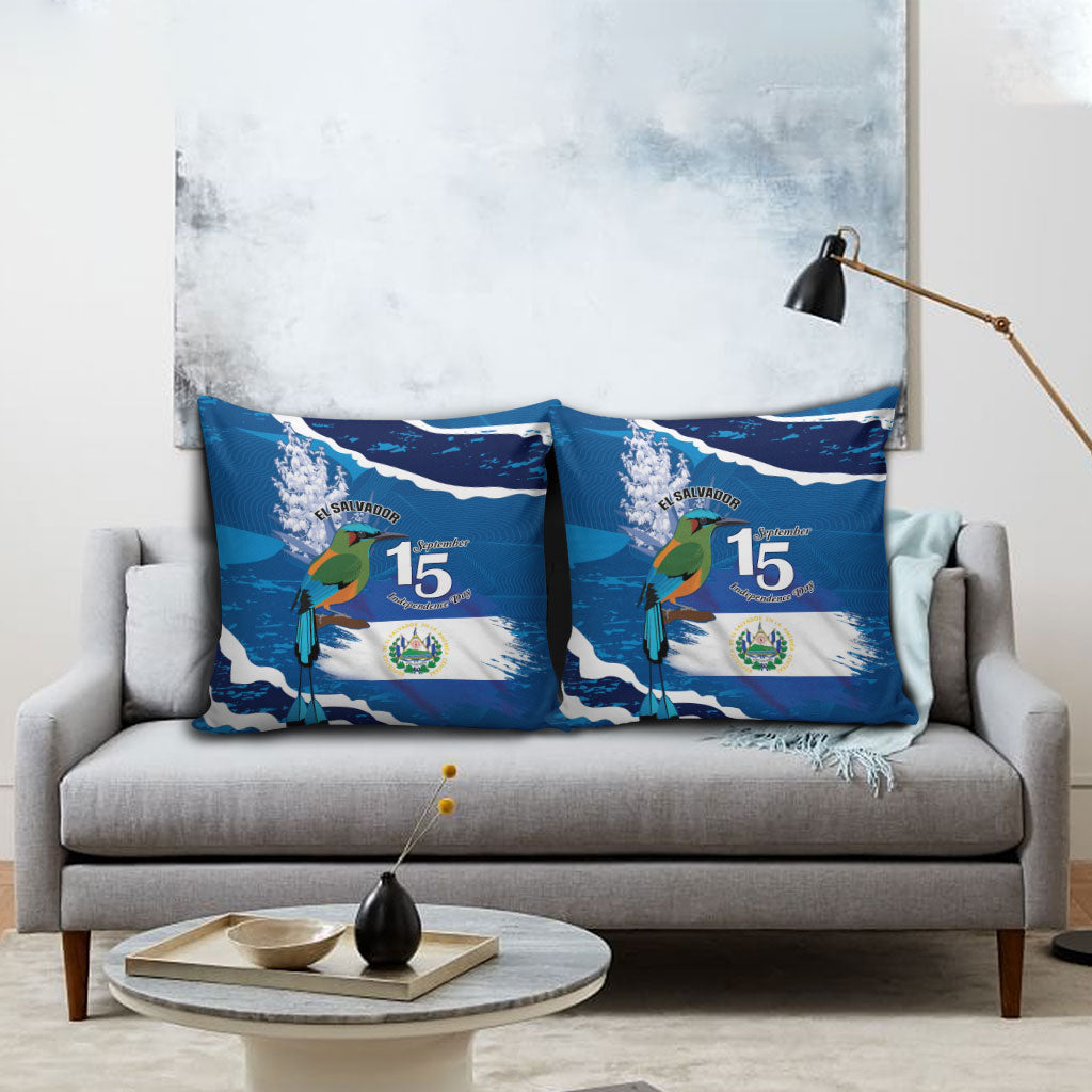 El Salvador Turquoise Browed Motmot Pillow Cover Happy Independence Day