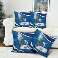 El Salvador Turquoise Browed Motmot Pillow Cover Happy Independence Day