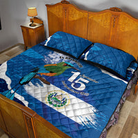 El Salvador Turquoise Browed Motmot Quilt Bed Set Happy Independence Day