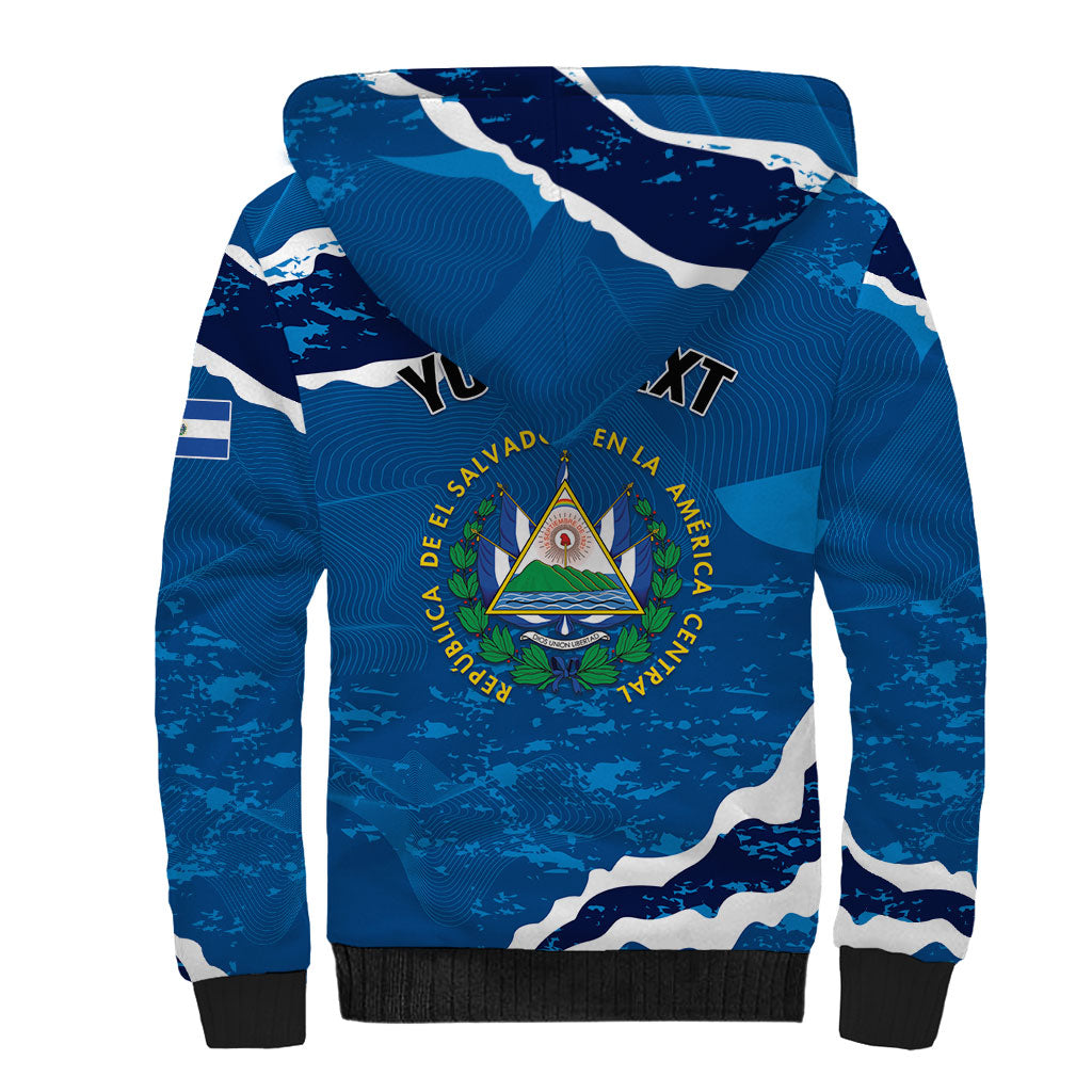 Personalized El Salvador Turquoise Browed Motmot Sherpa Hoodie Happy Independence Day