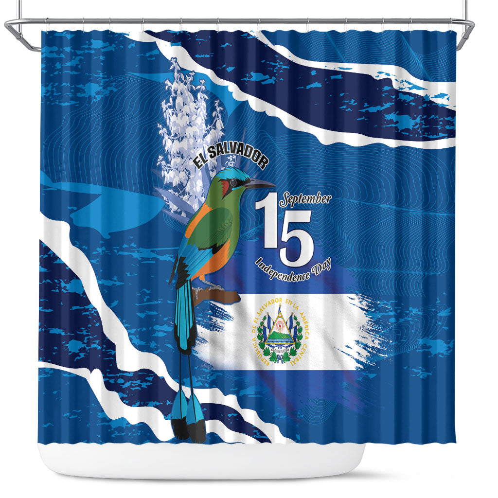 El Salvador Turquoise Browed Motmot Shower Curtain Happy Independence Day