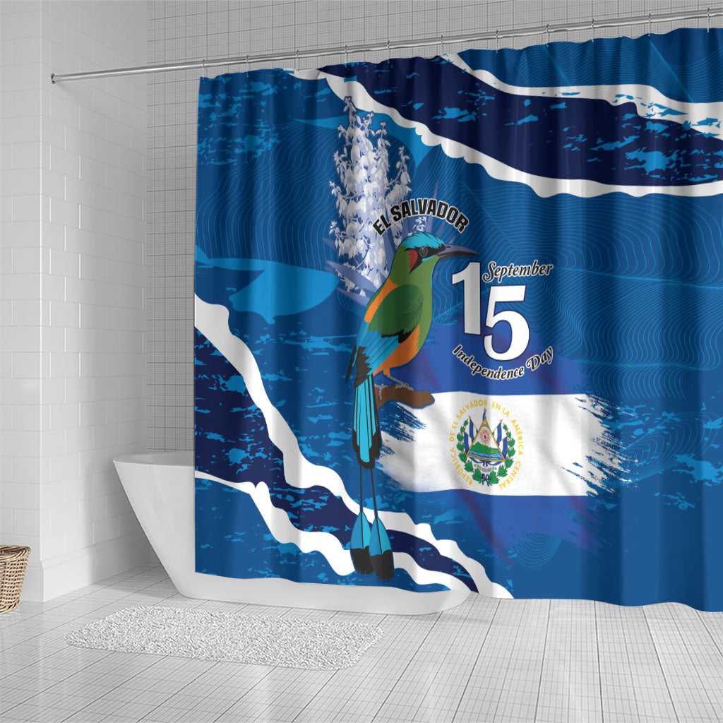 El Salvador Turquoise Browed Motmot Shower Curtain Happy Independence Day