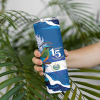 Personalized El Salvador Turquoise Browed Motmot Skinny Tumbler Happy Independence Day