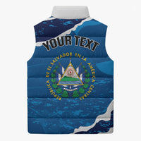 Personalized El Salvador Turquoise Browed Motmot Sleeveless Puffer Jacket Happy Independence Day