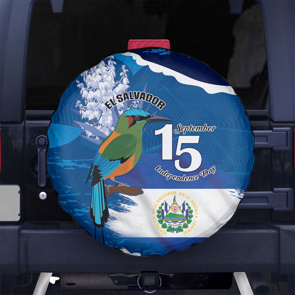 El Salvador Turquoise Browed Motmot Spare Tire Cover Happy Independence Day