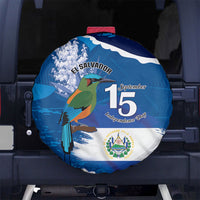 El Salvador Turquoise Browed Motmot Spare Tire Cover Happy Independence Day