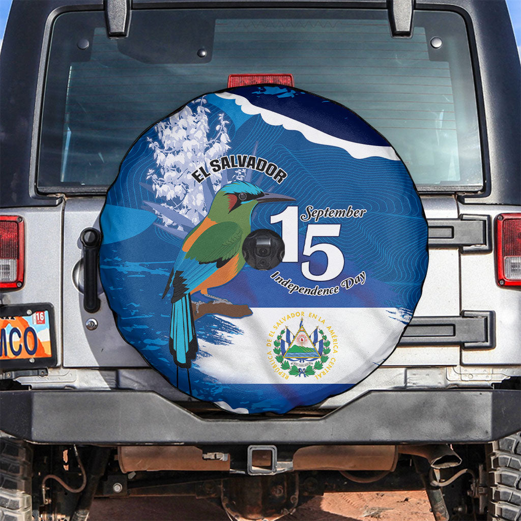 El Salvador Turquoise Browed Motmot Spare Tire Cover Happy Independence Day