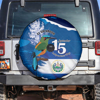 El Salvador Turquoise Browed Motmot Spare Tire Cover Happy Independence Day
