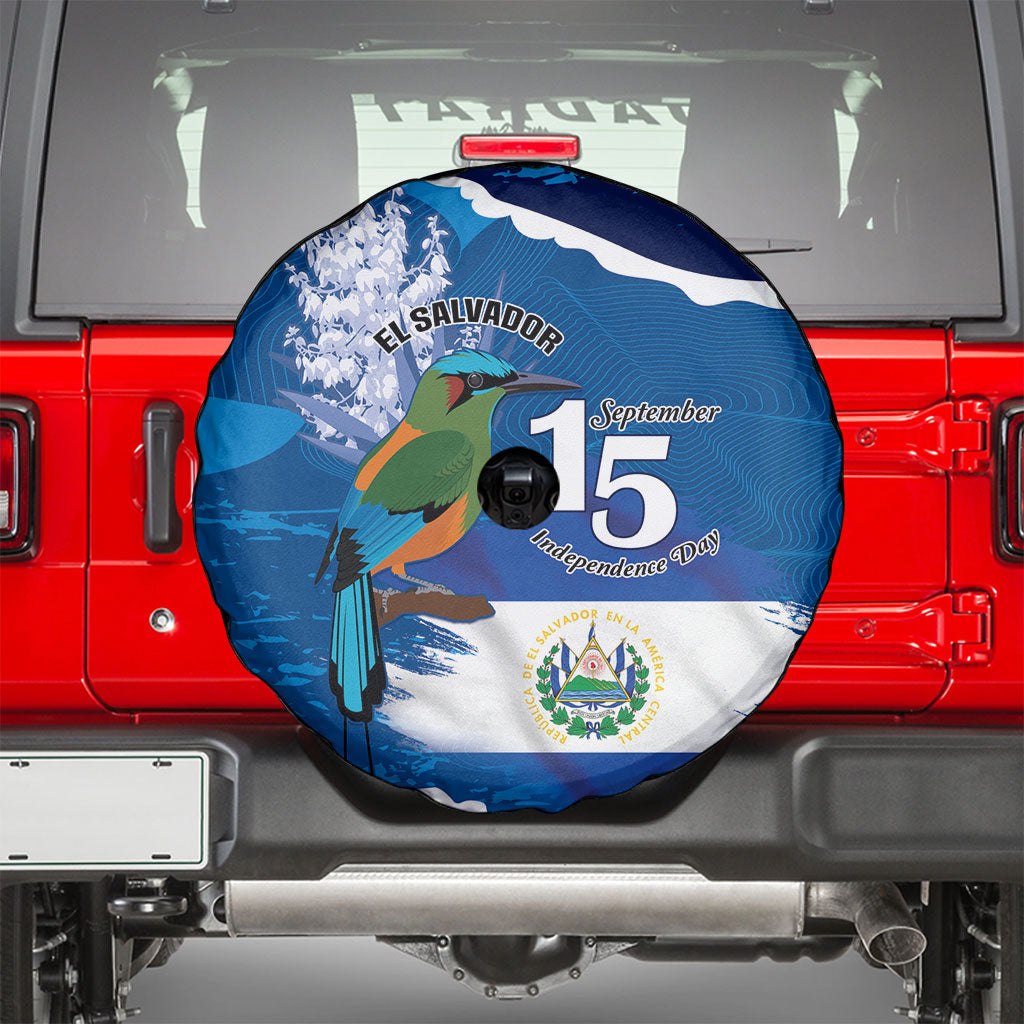 El Salvador Turquoise Browed Motmot Spare Tire Cover Happy Independence Day