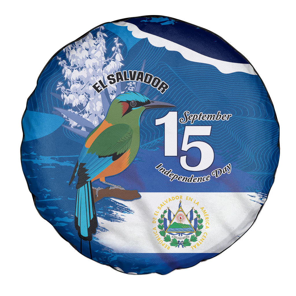 El Salvador Turquoise Browed Motmot Spare Tire Cover Happy Independence Day