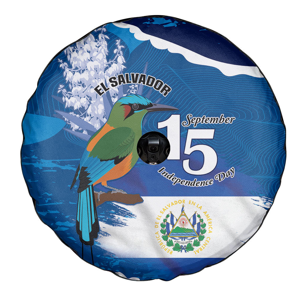 El Salvador Turquoise Browed Motmot Spare Tire Cover Happy Independence Day