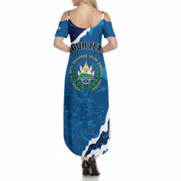 Personalized El Salvador Turquoise Browed Motmot Summer Maxi Dress Happy Independence Day