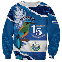 Personalized El Salvador Turquoise Browed Motmot Sweatshirt Happy Independence Day