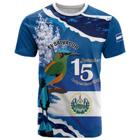 Personalized El Salvador Turquoise Browed Motmot T Shirt Happy Independence Day