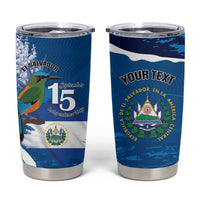 Personalized El Salvador Turquoise Browed Motmot Tumbler Cup Happy Independence Day