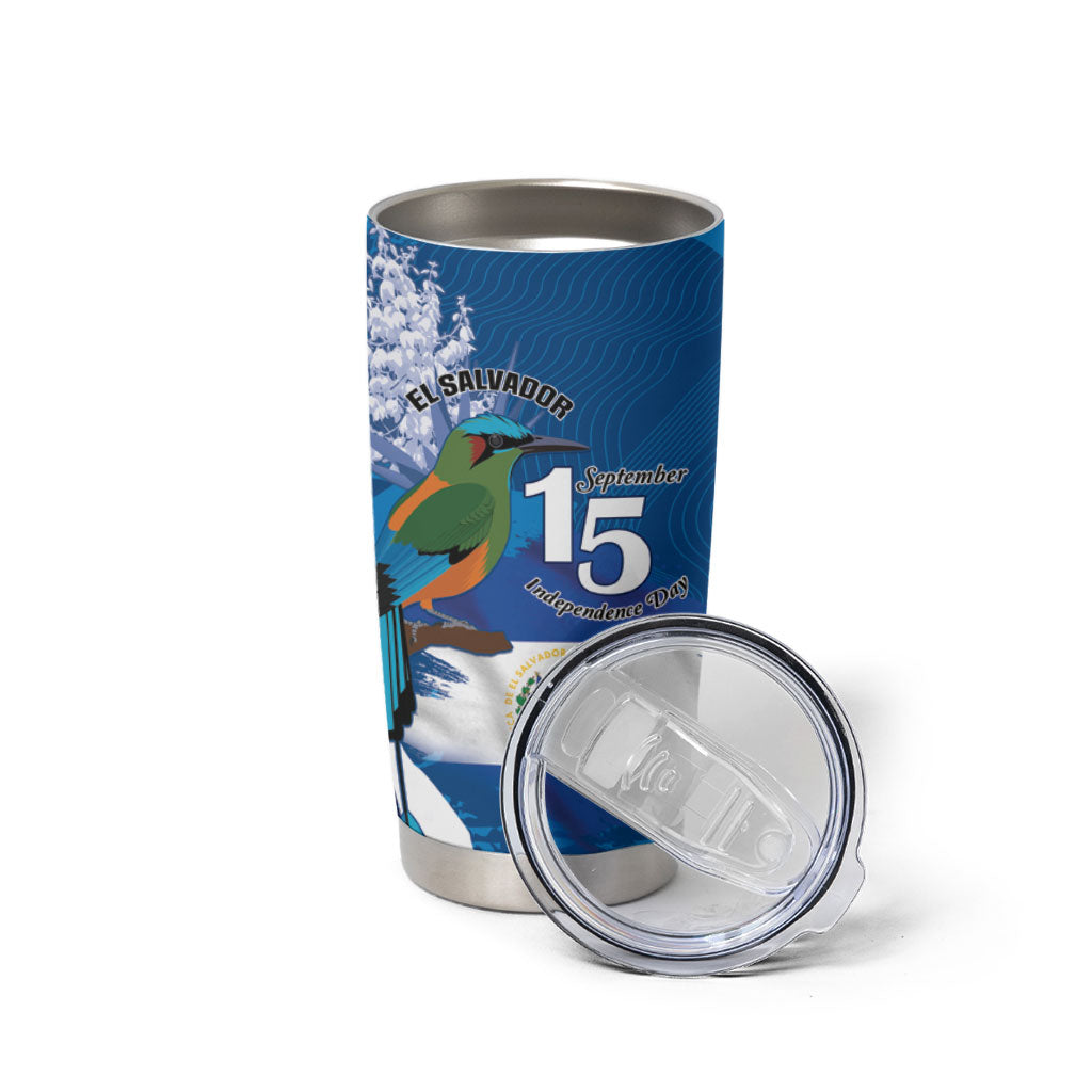 Personalized El Salvador Turquoise Browed Motmot Tumbler Cup Happy Independence Day
