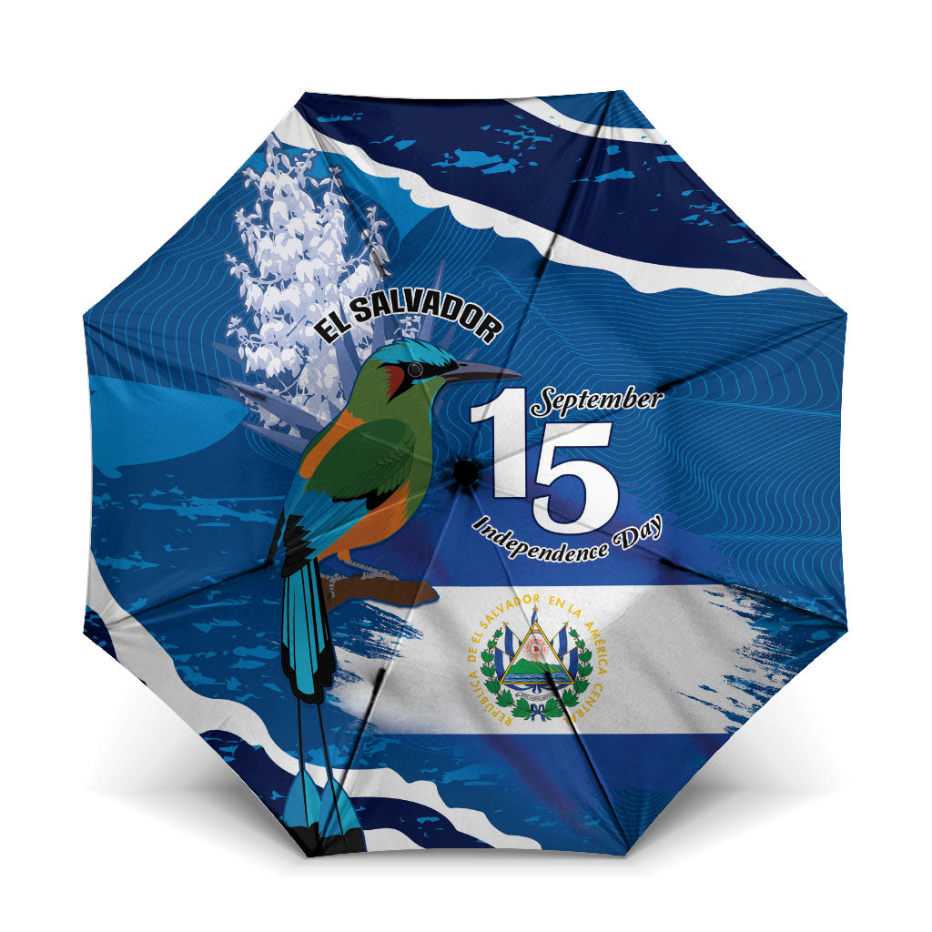 El Salvador Turquoise Browed Motmot Umbrella Happy Independence Day