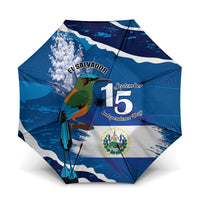 El Salvador Turquoise Browed Motmot Umbrella Happy Independence Day