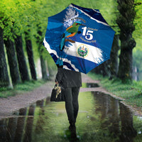 El Salvador Turquoise Browed Motmot Umbrella Happy Independence Day