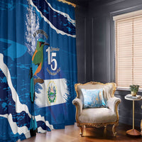 El Salvador Turquoise Browed Motmot Window Curtain Happy Independence Day