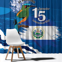 El Salvador Turquoise Browed Motmot Window Curtain Happy Independence Day