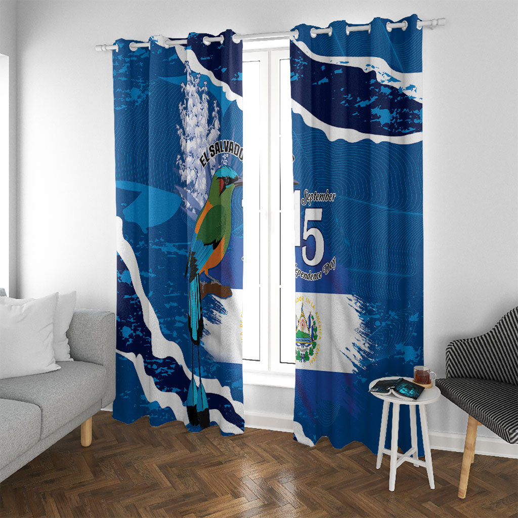 El Salvador Turquoise Browed Motmot Window Curtain Happy Independence Day