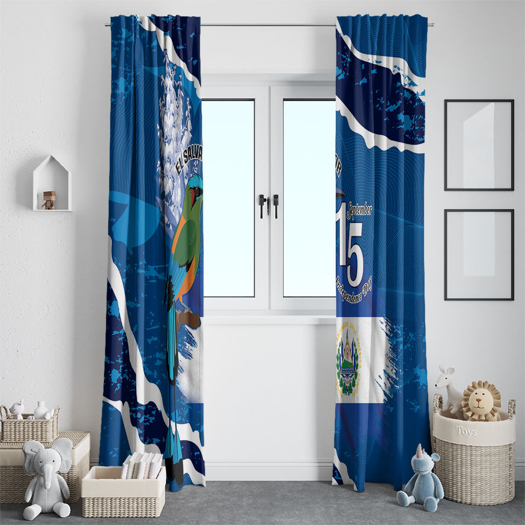 El Salvador Turquoise Browed Motmot Window Curtain Happy Independence Day