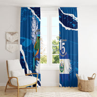 El Salvador Turquoise Browed Motmot Window Curtain Happy Independence Day