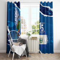 El Salvador Turquoise Browed Motmot Window Curtain Happy Independence Day