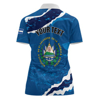 Personalized El Salvador Turquoise Browed Motmot Women Polo Shirt Happy Independence Day