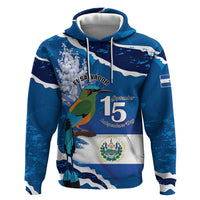 Personalized El Salvador Turquoise Browed Motmot Zip Hoodie Happy Independence Day