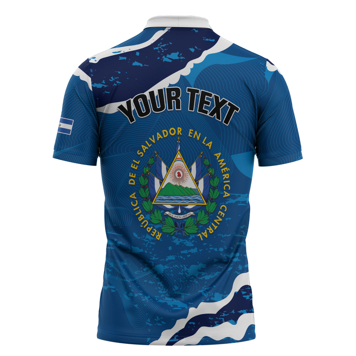 Personalized El Salvador Turquoise Browed Motmot Zipper Polo Shirt Happy Independence Day
