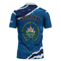 Personalized El Salvador Turquoise Browed Motmot Zipper Polo Shirt Happy Independence Day