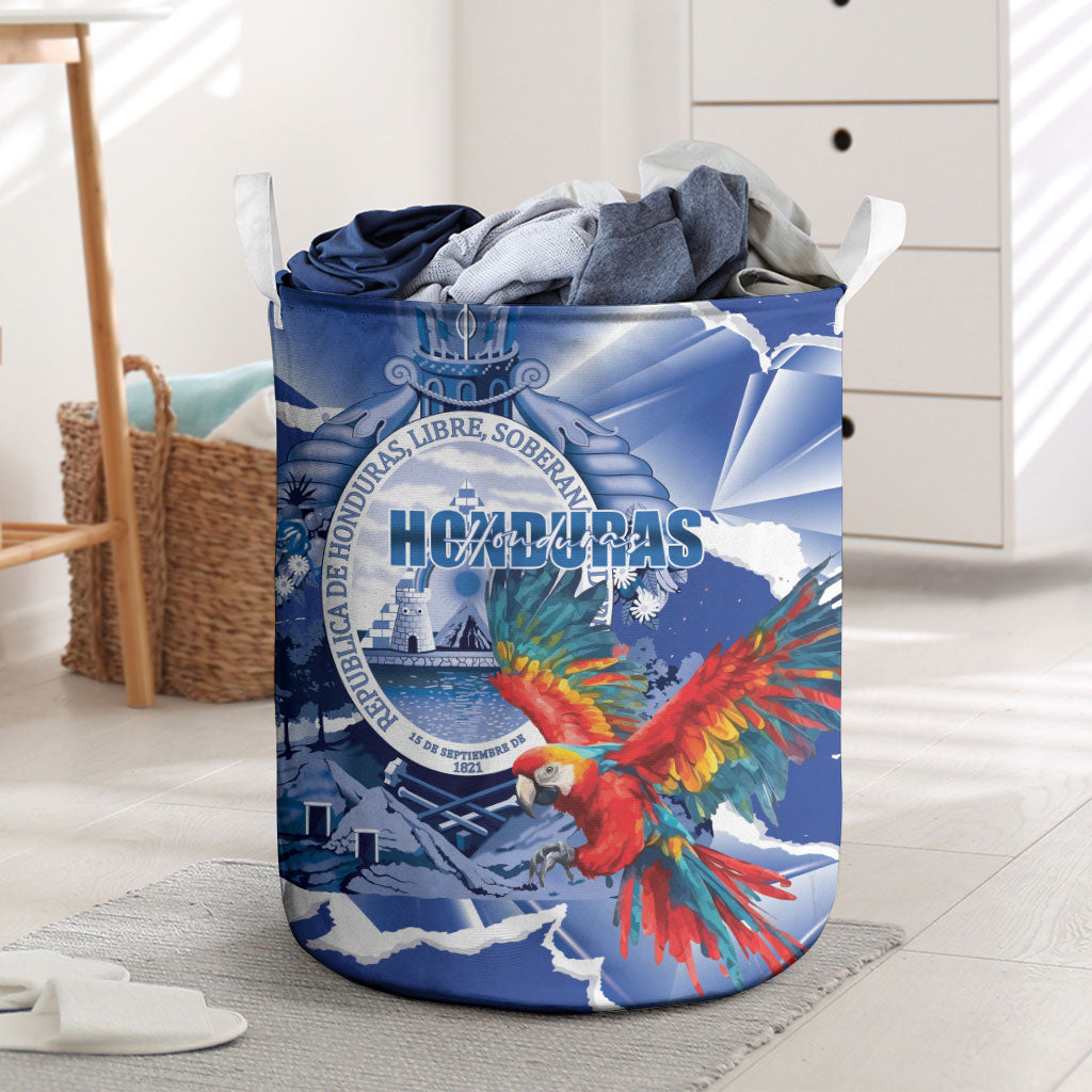 Honduras Scarlet Macaw Laundry Basket Happy Independence Day