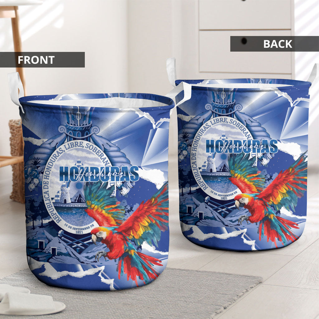 Honduras Scarlet Macaw Laundry Basket Happy Independence Day