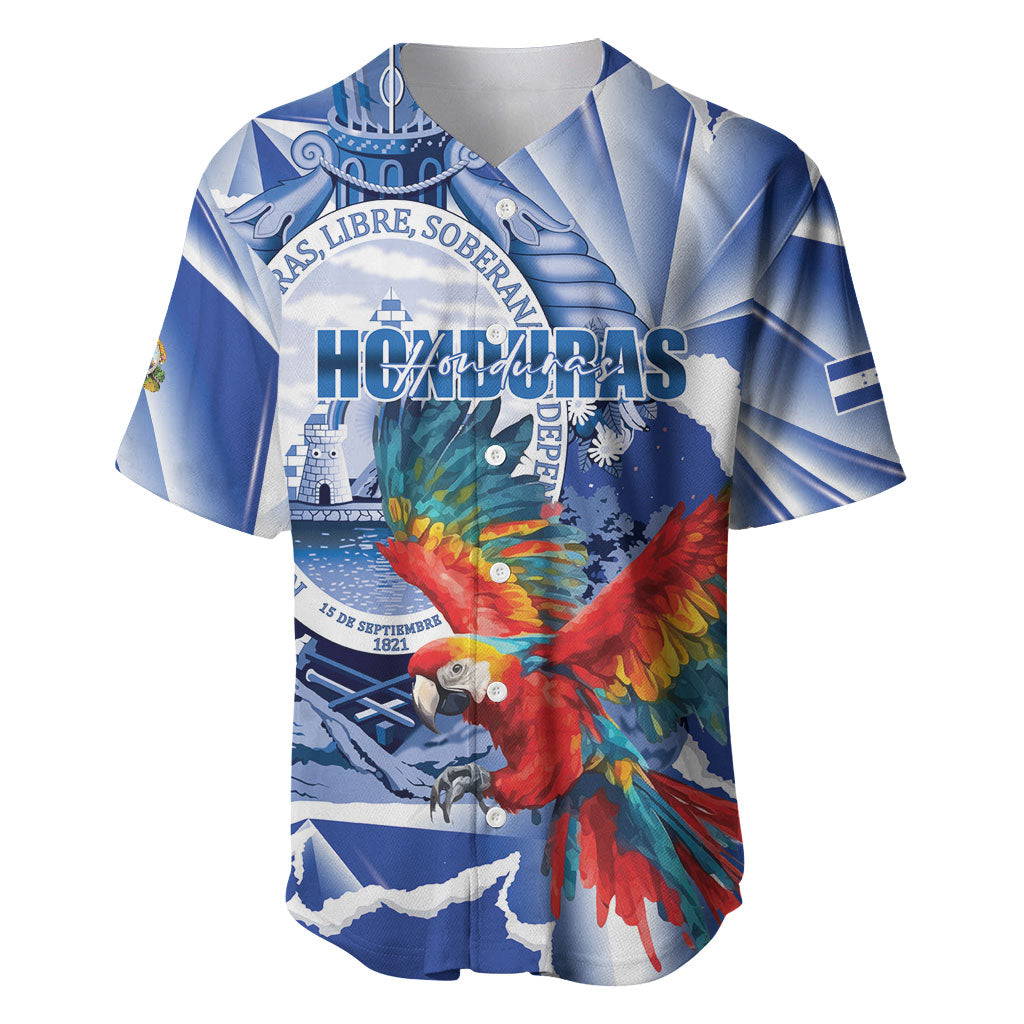 Personalized Honduras Scarlet Macaw Baseball Jersey Happy Independence Day