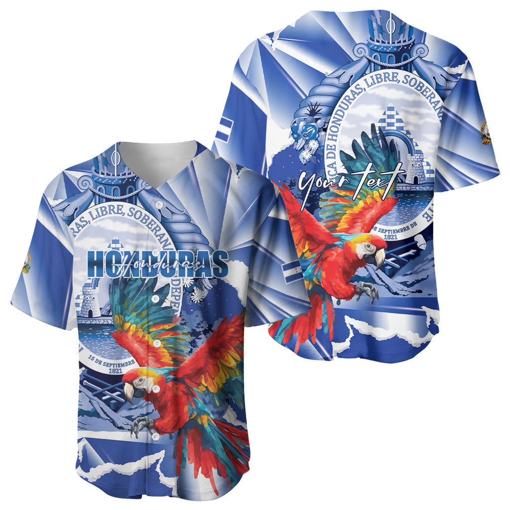 Personalized Honduras Scarlet Macaw Baseball Jersey Happy Independence Day