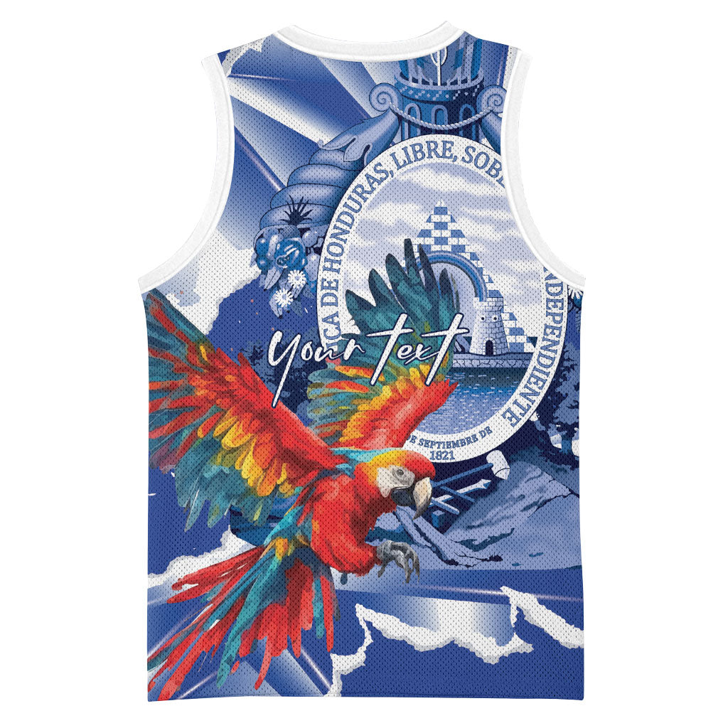 Personalized Honduras Scarlet Macaw Basketball Jersey Happy Independence Day